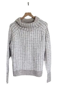 RD Style Stitch Fix Cream Chunky Houndstooth Turtleneck Sweater Women’s XL NEW
